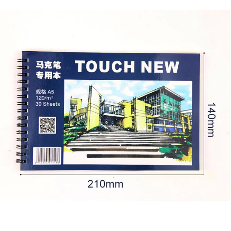 TOUCHNEW 30 листов 150gms A5 маркер блокнот рисование ноутбука белая бумага школьные