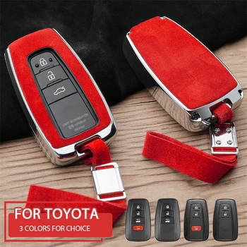 

2020 Leather Alloy Car Key Cover Holder Case Covers For Toyota CHR C-HR Prado Camry Avalon Prius Corolla RAV4 2/3/4 Button