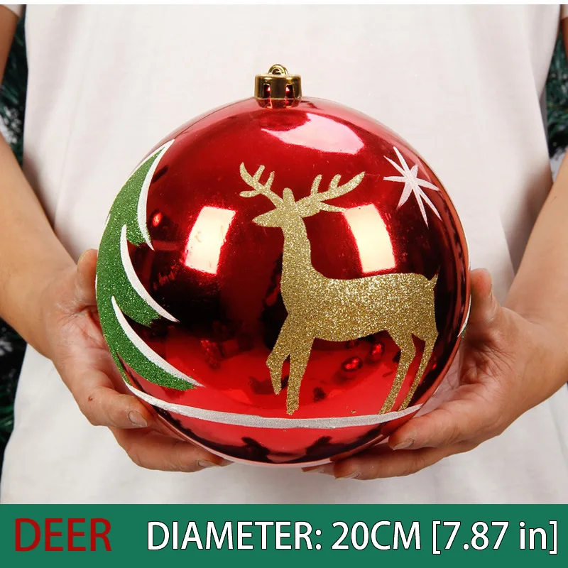 thumbnail image 1 of 1 bola decorativa navideña de 150 mm a 250 mm para árbol de Navidad, adorno colgante brillante para el hogar, bar, fiesta, boda, decoración navideña, 1 of 5