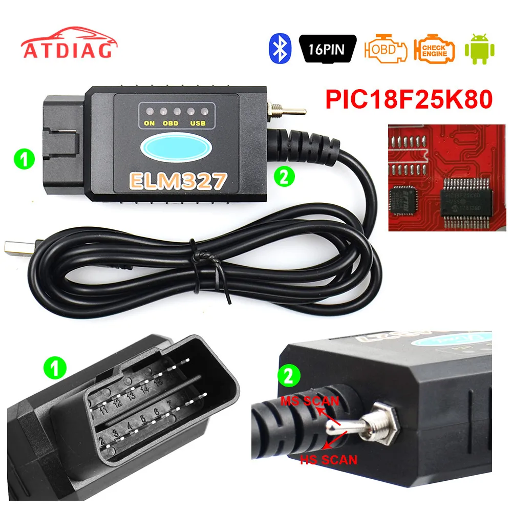Elm 327 Usb Bluetooth Elm327 V1.5 Bluetooth/wifi Obd2 V1.5 Mini Elm 327 ...
