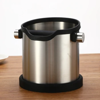 

1800ml Stainless Steel Coffee Knock Box Bin Barrel Bucket Barista Espresso Knock Grind Knock Box Detachable Knock Bar Anti slip