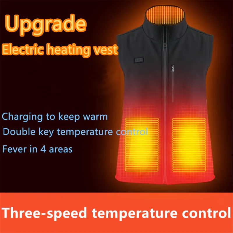 

Men and Women Outdoor USB Infrared Heating Vest Jacket Winter Electric Thermal Clothing Waistcoat For Sports Hiking Oversized