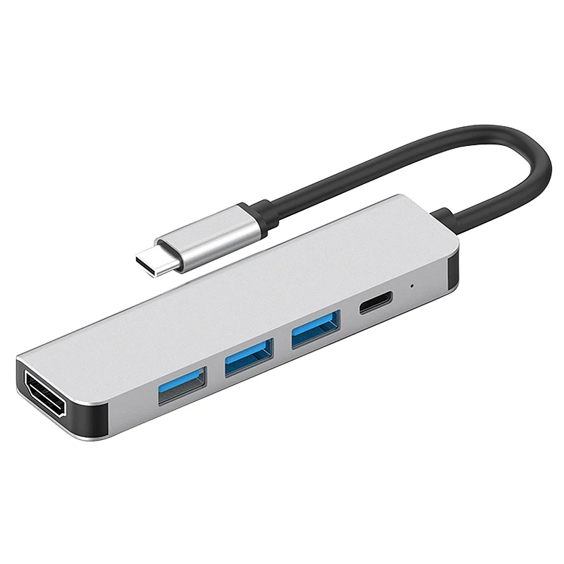 Retail 5-In-1 Docking Station Type-C To USB3.0X3+4K HDMI+PD Interface Converter Adapter Support TYPE-C Channel Computer | Электроника