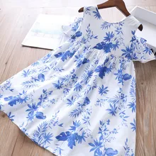 Ins/детское летнее платье с открытыми плечами и оборками; праздничные вечерние платья принцессы для девочек; новая одежда