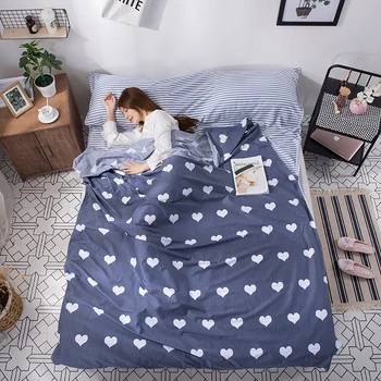 

Love Pattern Cotton Sleeping Bag Adult Sleeping-Bag Envelope Style Portable Sleeping Bags For Camping Tourism