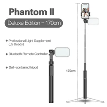 Sec 3 em 1 bluetooth selfie vara dobrável mini tripé para smartphone expansível monopé com controle remoto para iphone huawei