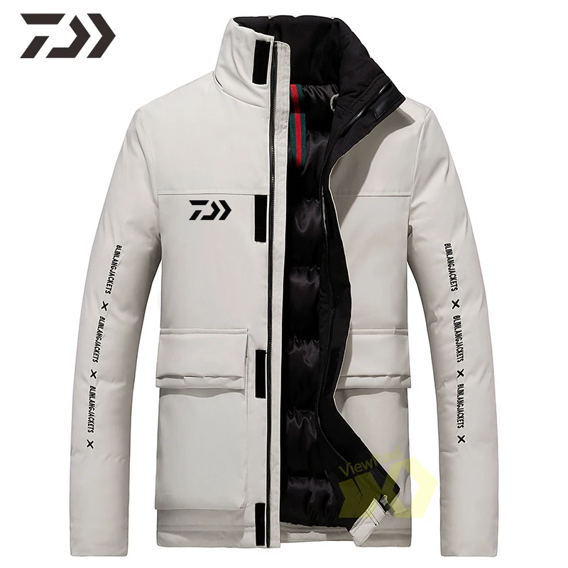 Мужская куртка для рыбалки, зимняя одежда для рыбалки Daiwa, теплая рубашка с большим карманом на молнии для рыбалки, спортивное повседневное пальто, Мужская одежда для рыбалки
