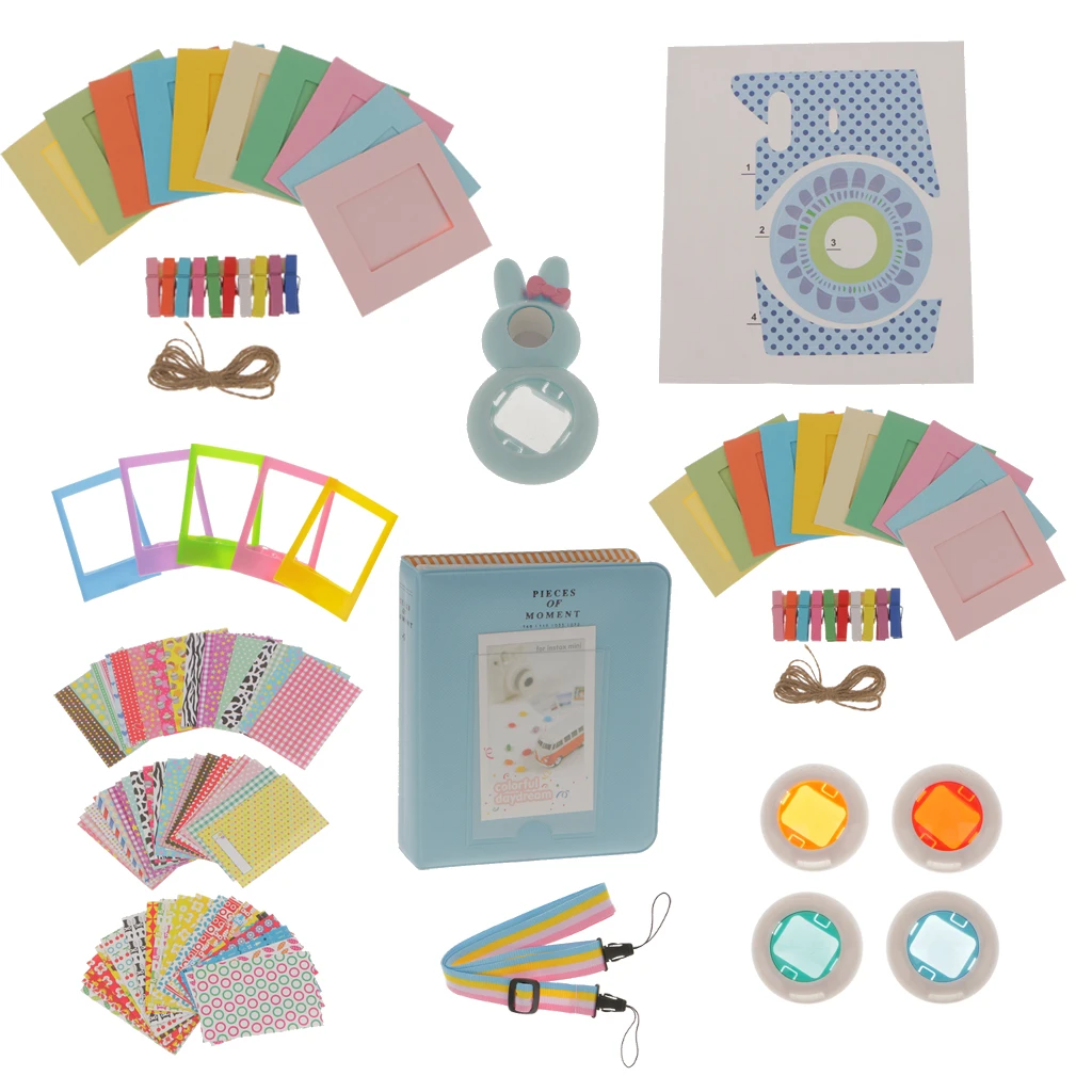 Film Photography Accessories Bundles Set for Fujifilm Instax Mini 8 9 Instant Camera Blue
