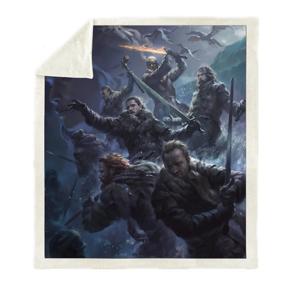 BZ126C Игра престолов, Daenerys, 3D принт, шерпа, Флисовое одеяло, диван-кровать, бархатный плюшевый диван, пододеяльник для путешествий, постельные принадлежности - Цвет: BZ126C
