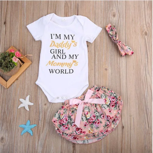 Baby Clothing Set classic EAZII Hello World Print Newborn Infant Baby Girl Romper Jumpsuit With Underwear Short Sleeve Sunsuit Summer Clothes Outfit 0-24M newborn baby clothing set