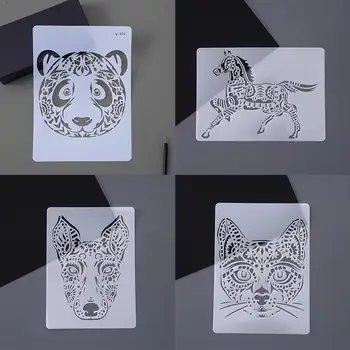 

1pc Animal Painting Template Drawing Template Hollow Template Ruler Painting School Out Figure Drawing Supply Stationery To Z2W0