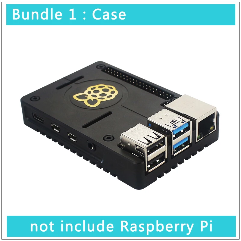 Case Алюминиевый Чехол Raspberry Pi 4 CNC, металлический корпус с пассивным охлаждением, совместимый с 3,5 дюймовым сенсорным ЖК-экраном для Raspberry Pi 4, Модель B - Цвет: Case