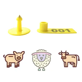 

100pcs Livestock Ear Tag Farm Animals Identification Card for Sheep Goat Hog Cattle Cow Number 001 To 100 Numbering Sheep