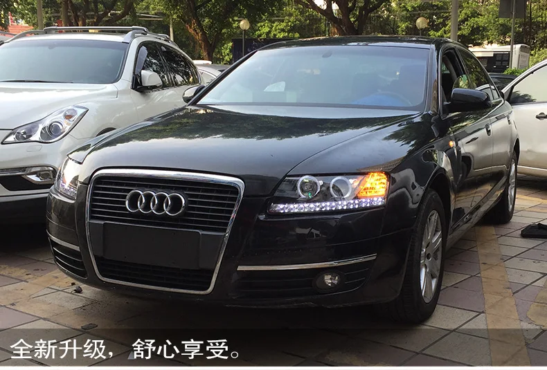 Автомобильный Стайлинг головная лампа для Audi A6 C5 фары 2005-2012 A6 светодиодный фары DRL Объектив двойной луч H7 HID Ксеноновые би ксеноновые линзы
