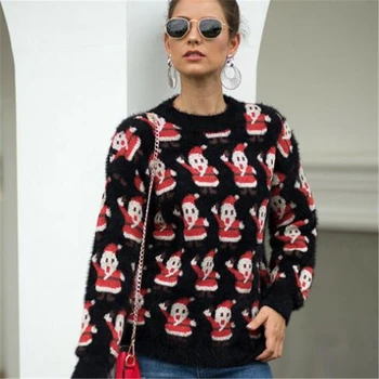 

Sweatshirts Women Hoodie Autumn Winter Fashion Christmas Women Hoodies Santa Print Tops Pullover Sweatshirts Knitted Hoodies