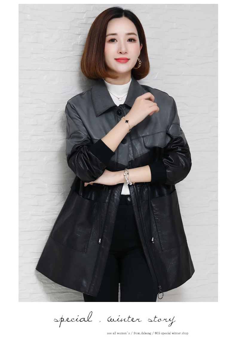 Genuine Leather Jacket Women Korean Vintage Spring Autumn Sheepskin Real Leather Jacket Women Clothes Slim 909 YY1739