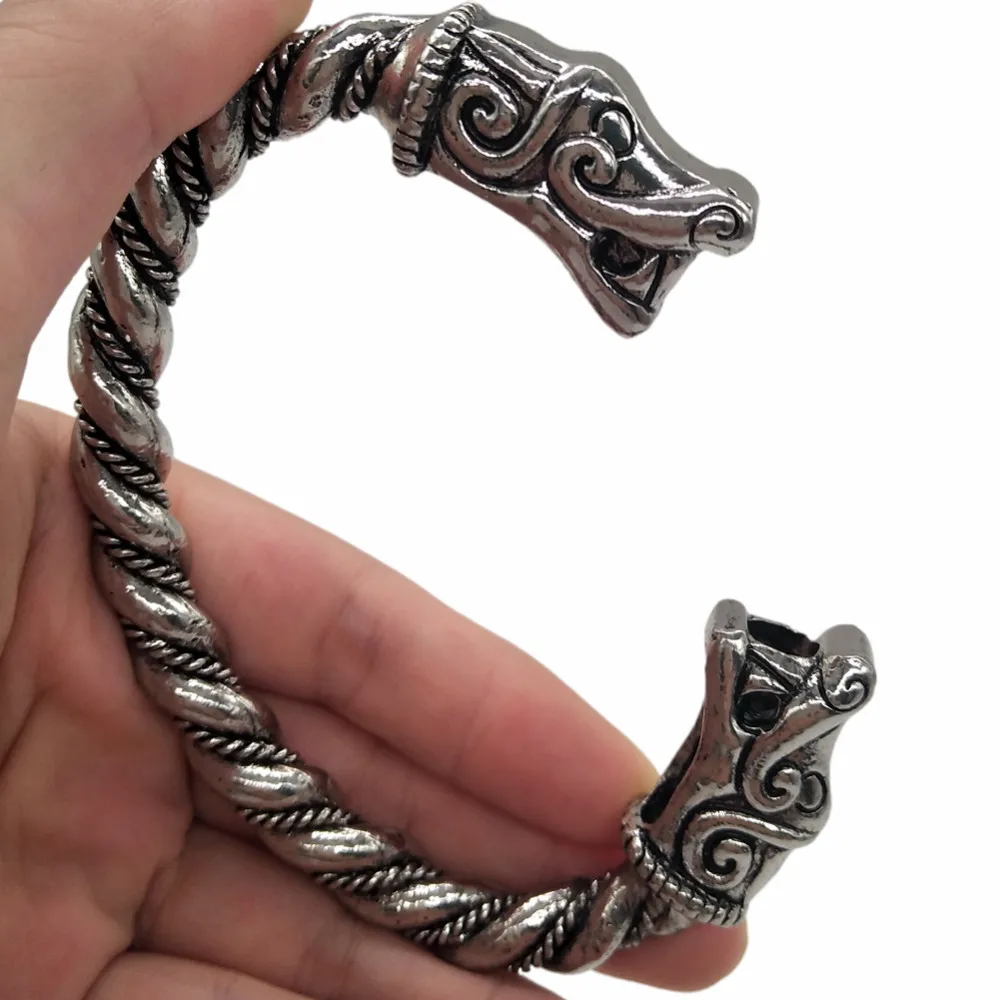 Norse Dragon Head Viking Bracelet Bangle Vikingos Jewelry Accessories Dropshipping 2021 | Украшения и аксессуары