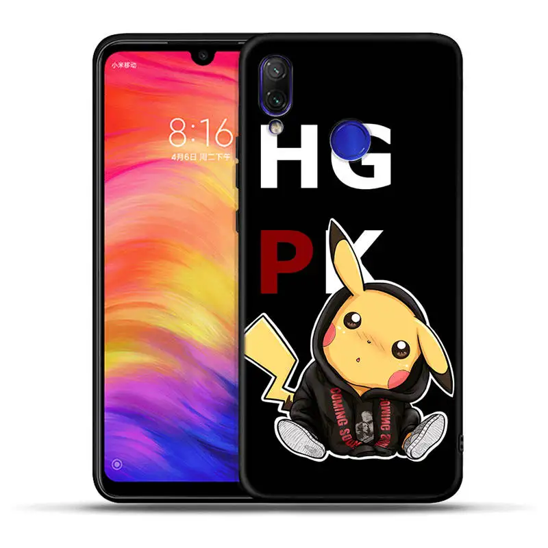 Kawaii Pika силиконовый мягкий чехол для Redmi Note 7 7A 6 Pro 6A 5A Prime 4X5 Plus черный чехол для Xiaomi A1 A2 Lite 6X PocoPhone F1