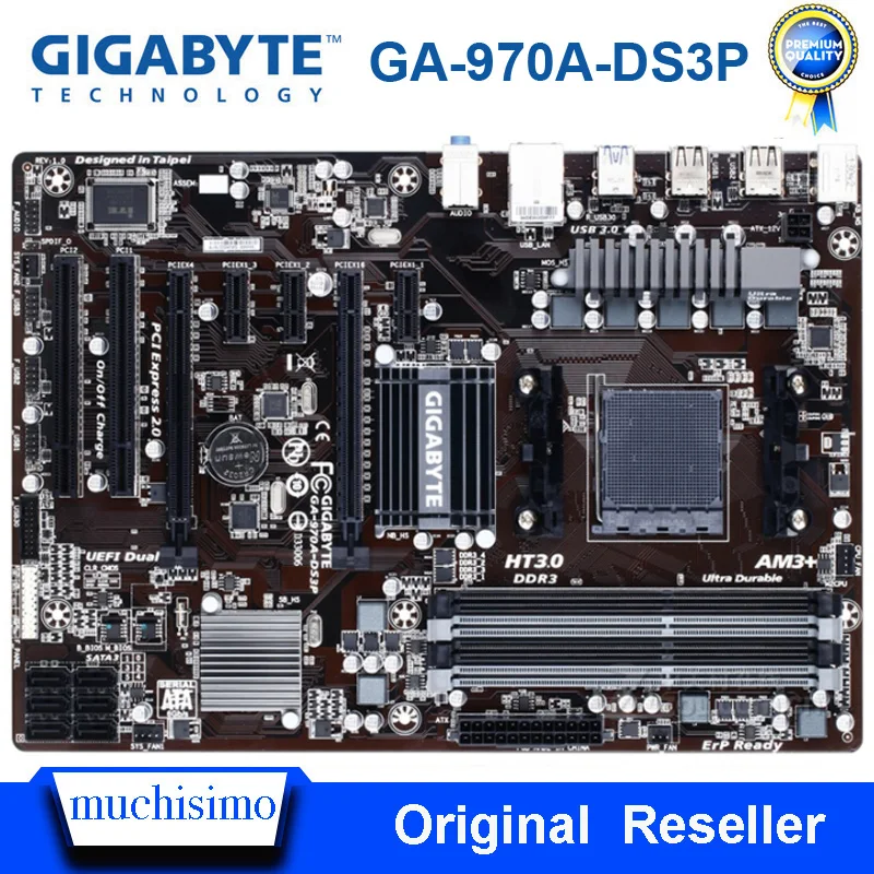 Socket AM3/AM3+ оригинальная материнская плата Gigabyte GA-970A-DS3P для настольных ПК DDR3 32 Гб PCI-E 2,0 AMD 970 AM3/AM3+ DDR3 Материнская плата