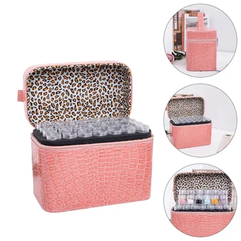

1 Pc 84 Bottles Storage Bag Diamond Painting Storage Case Container (Pink)