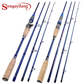 

Sougayilang 4 Section Lure Rod 2.1M 2.4M Ultralight Weight Fishing Rod Carbon Rod Spinning/Casting Travel Rod Fishing Tackle