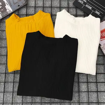

New Autumn Winter Women Sweater Crewneck Jumper Solid Color Pullover Loose Harajuku Slim Pull Sweaters