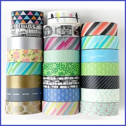 Bande en papier washi à rayures, design de base, couleur or massif, pour scrapbooking, journal et livre 