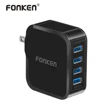 FONKEN 4 порта Quick Charge 3,0 USB зарядное устройство универсальное QC3.0 быстрое настенное зарядное устройство 35 Вт складное США штекер мобильный телефон USB адаптер для путешествий