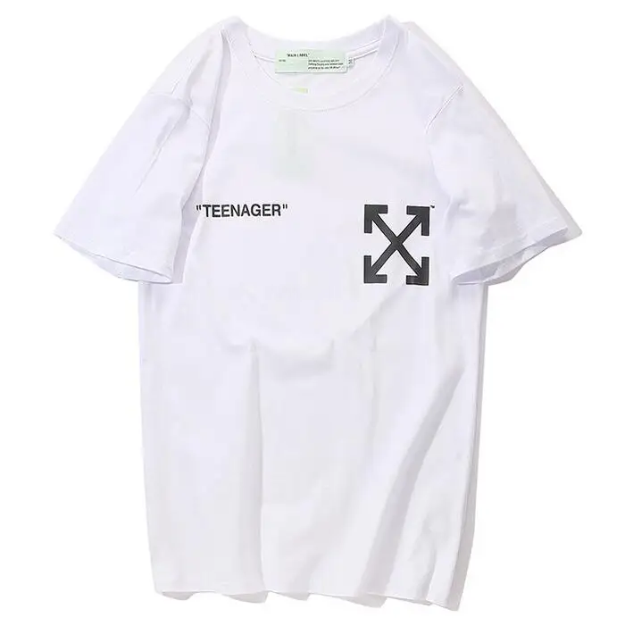 Симпсон Off-White OW для мужчин и женщин унисекс милая пара влюбленных моделей Повседневная хлопковая Футболка с круглым вырезом и коротким рукавом