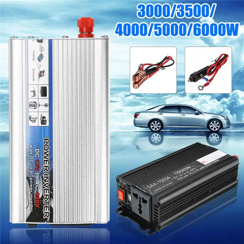 12V солнечный инвертор 6000 W/5000 W/4000 W/3500 W/3000 W DC12V для AC220V конвертер модифицированный синусоидный инвентор с Мощность инвертор Напряжение трансформатор