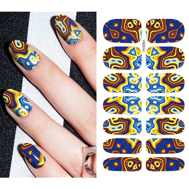 Nail Stickers For Nails Sliders 3D Color Water Transfer Nail Sticker Creativity Decoration Art Necklace Pattern Dreamcatcher YSD014
