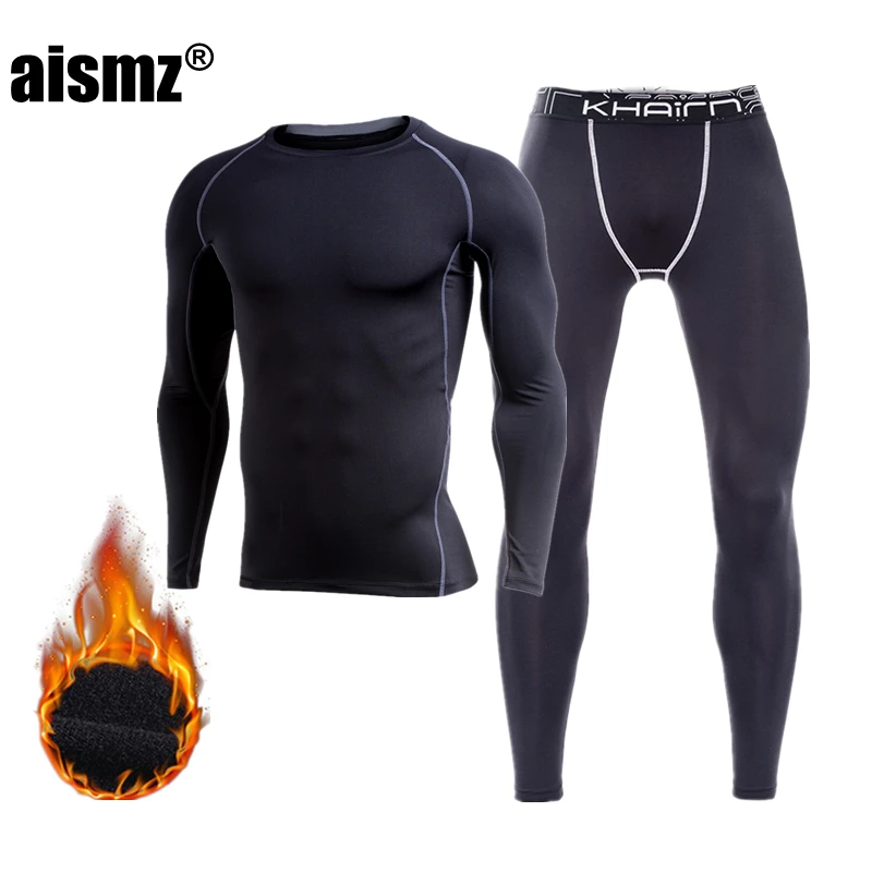 P17100-2 P5841 Aismz термобелье мужские быстросохнущие Мужские Термо Camisa Termica кальсоны ТЕРМОколготки зимние компрессионное белье наборы - Цвет: P17100-2 P5841