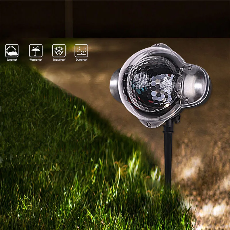 Snowfall Led Stage Lights Displays Projector Show Christmas Outdoor Indoor Rotating Snowflake Lamp Xmas Garden Landscape Decor