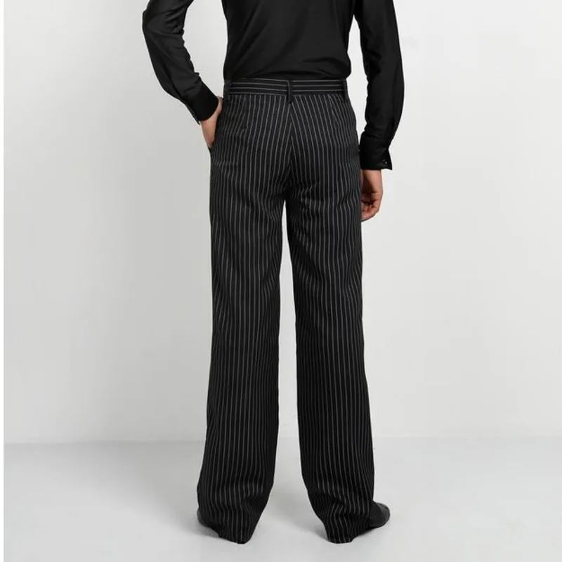 Men's Boys Dance Trousers Ballroom Mens Striped Dance Pants For Men Boy Latin Pants Costumes Tango Men Dancewear