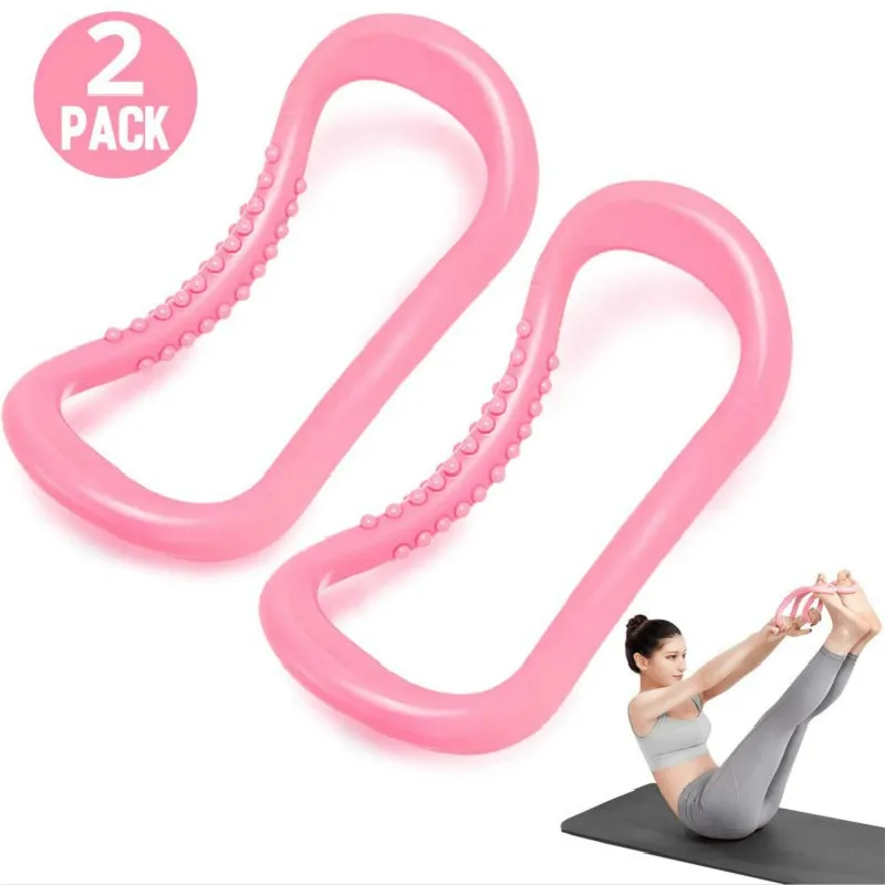 

2PCS Yoga Ring Pilates Ring Adjustable Soft Fitness Circle Ring for Neck Back Shoulder Leg Arm Thigh Home Workouts Gym Training