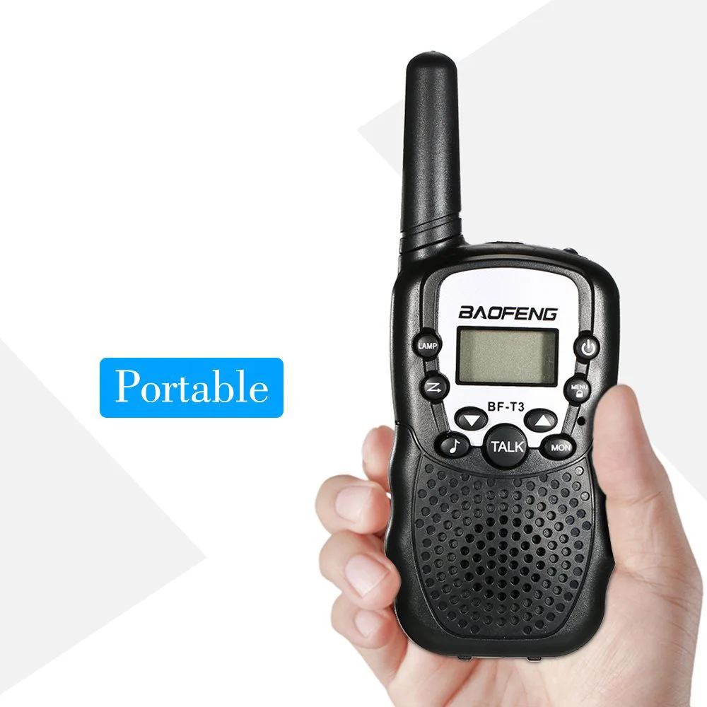 2 шт UHF 8 канальный мини детский портативный двухсторонний 10 тонный радиоприемопередатчик для детей радио малыш рация Baofeng BF-T3 черный