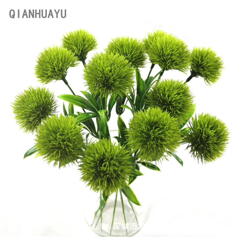 1/5Pcs 25Cm Silk Dandelion Flowers Bouquets Decorative Plastic Fake  Wholesale Artificial Flowers For Party Wedding Green Decor