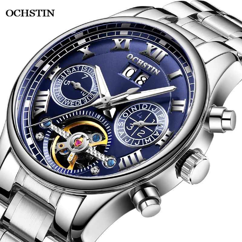 OCHSTIN Original Automatic Mechanical Watch 2020 New Fashion Top Brand Bussiness Wristwatch Waterproof Steel Strap Shockproof afbeelding