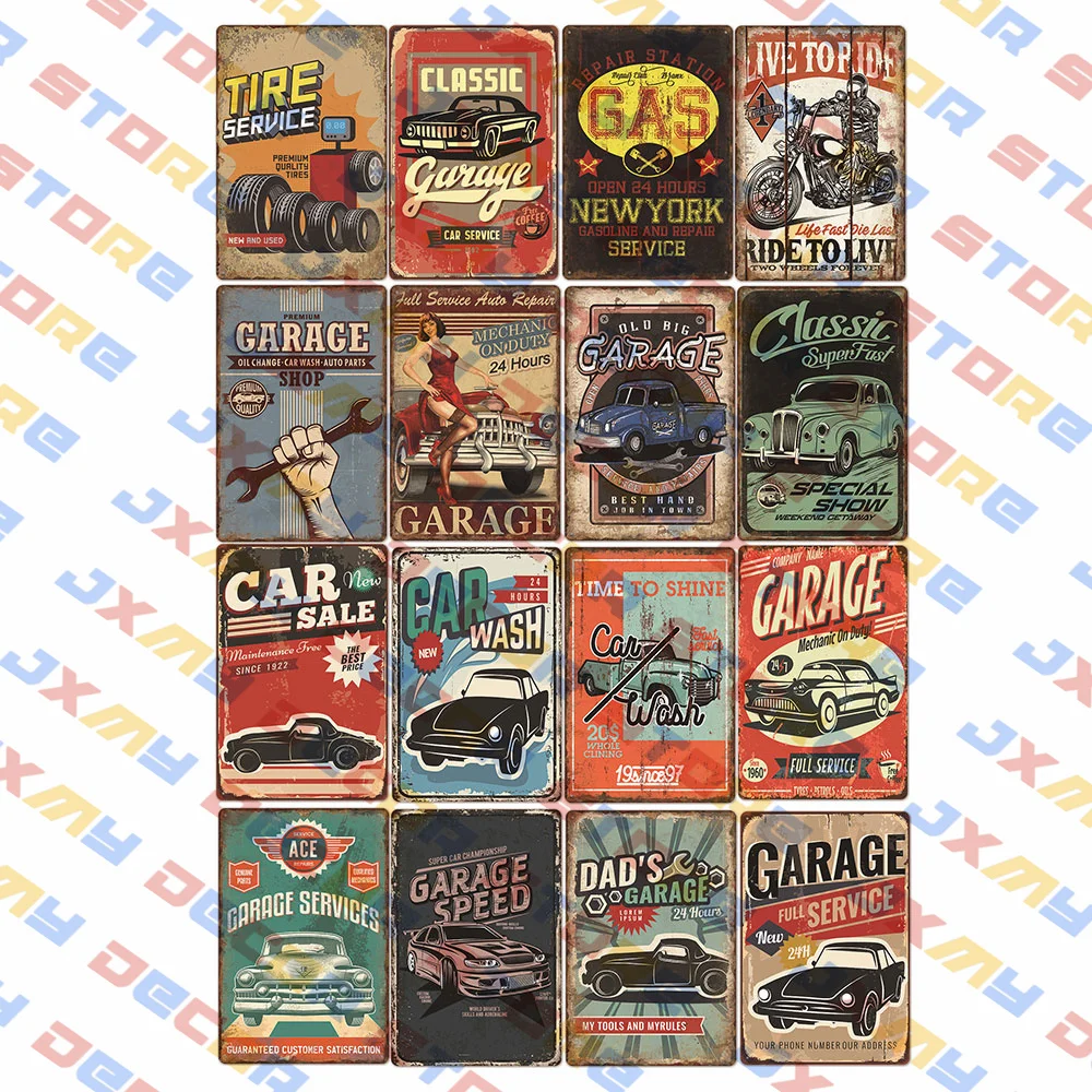

Classic Garage Tin Signs Garage Bar Pub Club Man Cave Shabby Chic Decor Plaque Wall Poster Vintage Decor Art
