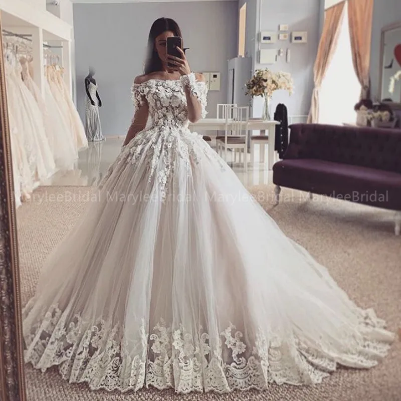 Robe de mariage роскошное бальное платье сказочные свадебные платья кружевное на заказ аппликации старинные свадебные платья Vestido De Noiva