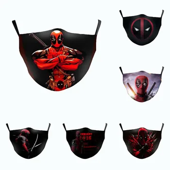 

Marvel Deadpool 3D Printing Mask Unisex Adult Can Put Filter Dustproof Sunscreen Breathable and Protect Polyester Face Cover