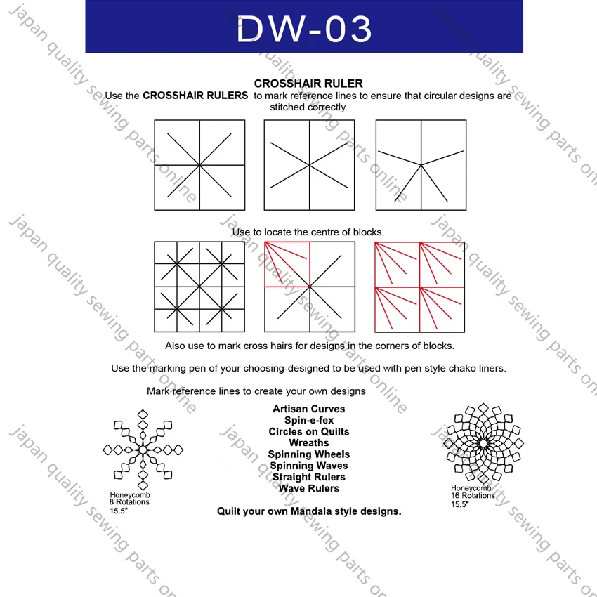 Лоскутная линейка, шаблоны, мини линейки крестовины, 8 точек, 6 точек, 5 точек для внутренней швейной машины с низким хвостовиком# DW-03#1 набор = 3 шт