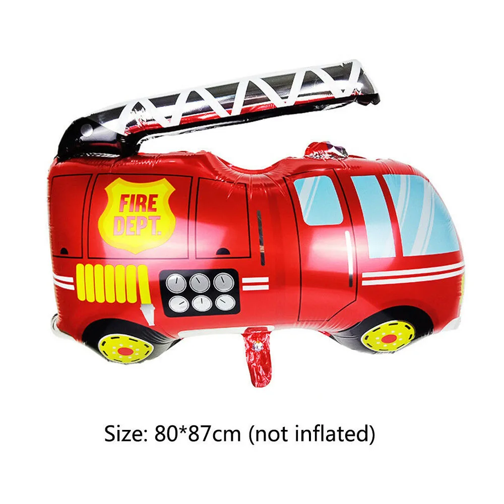 Cartoon Car Balloons Fire Truck Car Train Foil Balloon Ambulance Globos Kids /LE 