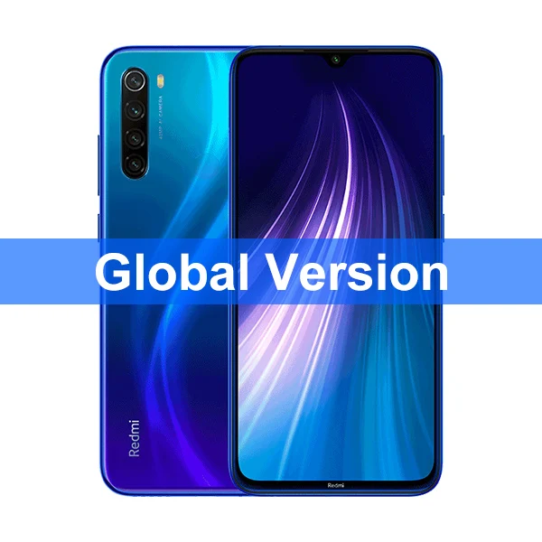 Blue Xiaomi Redmi Note 8, глобальная версия, 4 Гб ОЗУ, 64 Гб ПЗУ, 48мп, задняя четырехъярусная камера, мобильный телефон Snapdragon 665, четыре ядра, 6,3 дюйма, 4000 мАч - Цвет: Blue