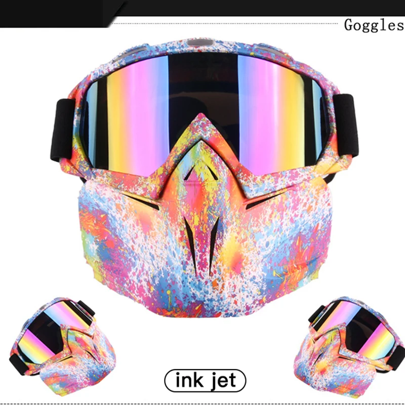 Men Women Ski Snowboard Snowmobile Goggles Mask Snow Winter Skiing Ski Glasses Motocross Cycling Riding Detachable Sunglasses 3