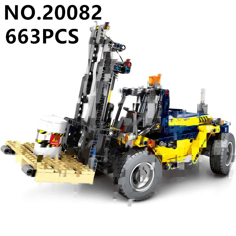 

20082 Science And Technology Mechanical Series Heavy Duty Forklift Truck Assembled Inserted Building Blocks Educational Toy Comp