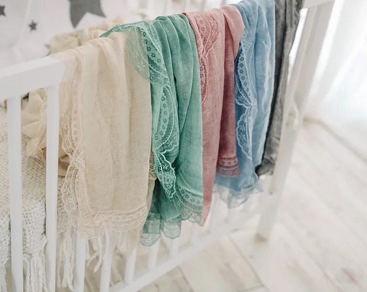 baby  photo props wavy lace edge cotton wrap blanket 7 color available newborn photography prop