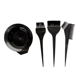

4PCS Hairdressing Salon Coloring Tools Set Hair Color Mixing Kit Hair Dyeing Tint Brush Comb Bowl Whisk Hair Dye DIY Tool