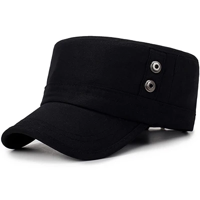 EAGLEBORN, новинка, Классическая плоская кепка, военная Кепка, мужская Кепка, кепка для женщин, пап, Хлопковая мужская кепка и Кепка s - Цвет: Black