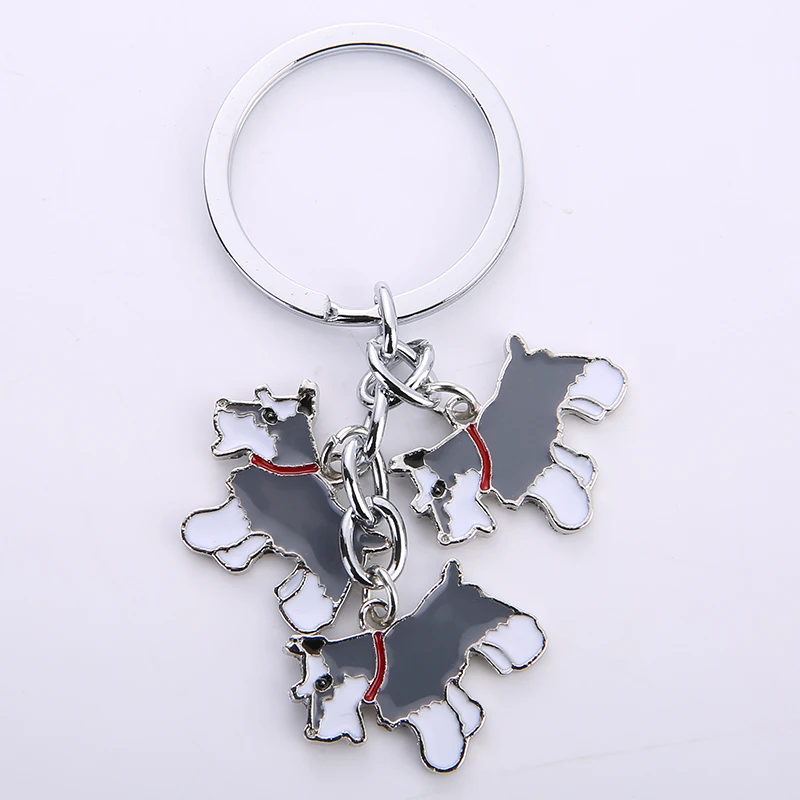 06 Брелок для ключей Schnauzer Dogs, брелок для ключей, сделай сам, сумка, подвеска, металлический брелок для автомобиля, Подарочный Брелок для ключей, женский брелок с пряжкой, брелок для ключей - Цвет: 06